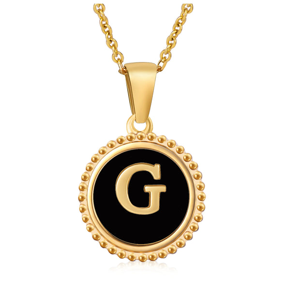 316L Stainless Steel Letter Pendant Necklace Jewelry