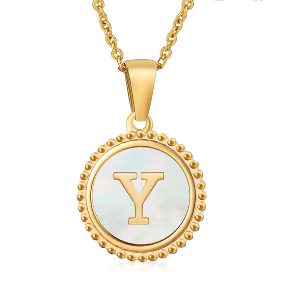 316L Stainless Steel Letter Pendant Necklace Jewelry