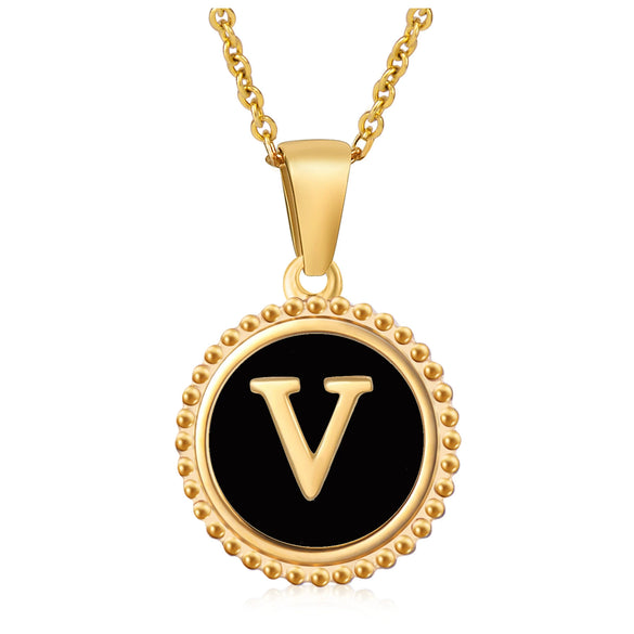 316L Stainless Steel Letter Pendant Necklace Jewelry