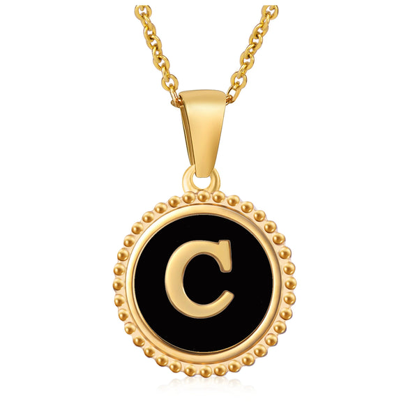 316L Stainless Steel Letter Pendant Necklace Jewelry