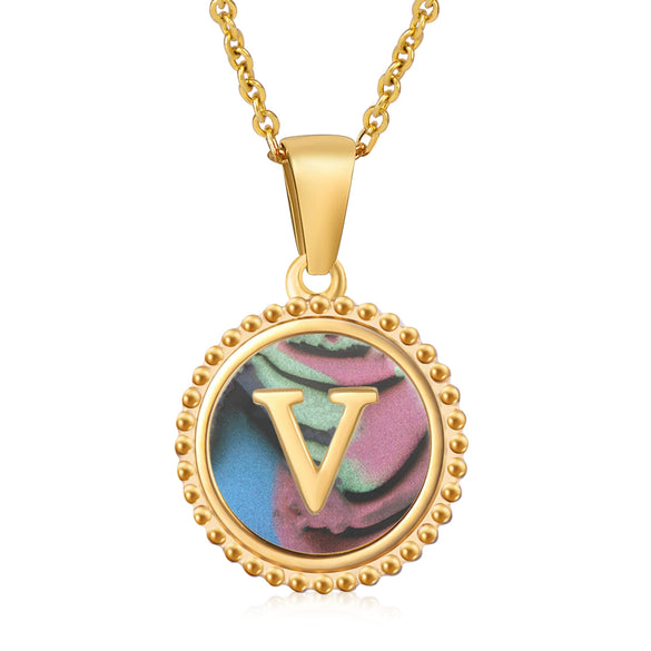 316L Stainless Steel Letter Pendant Necklace Jewelry