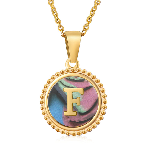 316L Stainless Steel Letter Pendant Necklace Jewelry