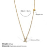 316L Stainless Steel Letter Pendant Necklace Plated With 18K Gold Inlaid With Zircon Fashion Women's Necklace