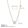 316L Stainless Steel Letter Pendant Necklace Plated With 18K Gold Inlaid With Zircon Fashion Women's Necklace