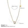316L Stainless Steel Letter Pendant Necklace Plated With 18K Gold Inlaid With Zircon Fashion Women's Necklace