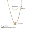 316L Stainless Steel Letter Pendant Necklace Plated With 18K Gold Inlaid With Zircon Fashion Women's Necklace