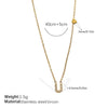 316L Stainless Steel Letter Pendant Necklace Plated With 18K Gold Inlaid With Zircon Fashion Women's Necklace