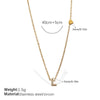 316L Stainless Steel Letter Pendant Necklace Plated With 18K Gold Inlaid With Zircon Fashion Women's Necklace