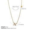 316L Stainless Steel Letter Pendant Necklace Plated With 18K Gold Inlaid With Zircon Fashion Women's Necklace