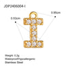 Stainless Steel Letter Pendant Necklace With Diamond Accessories And Electroplating Treatment For Women
