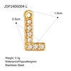 Stainless Steel Letter Pendant Necklace With Diamond Accessories And Electroplating Treatment For Women