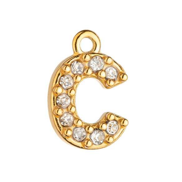 Stainless Steel Letter Pendant Necklace With Diamond Accessories And Electroplating Treatment For Women