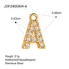 Stainless Steel Letter Pendant Necklace With Diamond Accessories And Electroplating Treatment For Women