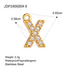 Stainless Steel Letter Pendant Necklace With Diamond Accessories And Electroplating Treatment For Women
