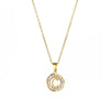 Stainless Steel Letter Pendant Necklace With Mixed Gemstone Inlay And Electroplating