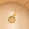 Stainless Steel Letter Pendant Necklace With Zirconia Design