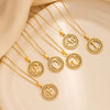 Stainless Steel Letter Pendant Necklace With Zirconia Design