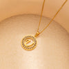Stainless Steel Letter Pendant Necklace With Zirconia Design