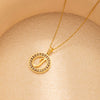 Stainless Steel Letter Pendant Necklace With Zirconia Design