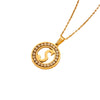 Stainless Steel Letter Pendant Necklace With Zirconia Design