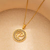 Stainless Steel Letter Pendant Necklace With Zirconia Design