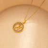 Stainless Steel Letter Pendant Necklace With Zirconia Design