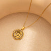 Stainless Steel Letter Pendant Necklace With Zirconia Design