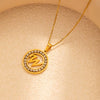 Stainless Steel Letter Pendant Necklace With Zirconia Design