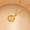 Stainless Steel Letter Pendant Necklace With Zirconia Design