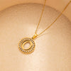 Stainless Steel Letter Pendant Necklace With Zirconia Design