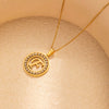Stainless Steel Letter Pendant Necklace With Zirconia Design