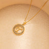 Stainless Steel Letter Pendant Necklace With Zirconia Design