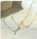 Stainless Steel Letter Pendant Unisex Necklace With 18K Plated Electroplating And Cross Chain