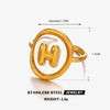 Stainless Steel Letter Ring For Ladies With Electroplating Hip Hop Style