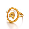 Stainless Steel Letter Ring For Ladies With Electroplating Hip Hop Style