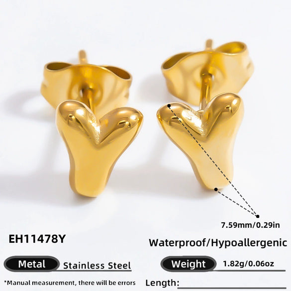 Stainless Steel Letter Stud Earrings Electroplated Women's Minimalist Jewelry