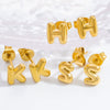 Stainless Steel Letter Stud Earrings Electroplated Women's Minimalist Jewelry
