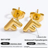 Stainless Steel Letter Stud Earrings Electroplated Women's Minimalist Jewelry