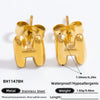 Stainless Steel Letter Stud Earrings Electroplated Women's Minimalist Jewelry