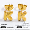 Stainless Steel Letter Stud Earrings Electroplated Women's Minimalist Jewelry