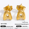 Stainless Steel Letter Stud Earrings Electroplated Women's Minimalist Jewelry