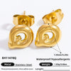 Stainless Steel Letter Stud Earrings Electroplated Women's Minimalist Jewelry