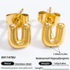 Stainless Steel Letter Stud Earrings Electroplated Women's Minimalist Jewelry