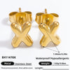 Stainless Steel Letter Stud Earrings Electroplated Women's Minimalist Jewelry