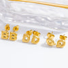 Stainless Steel Letter Stud Earrings Electroplated Women's Minimalist Jewelry