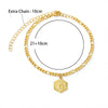 Stainless Steel Letters Anklet Necklace With Electroplating Design For Women