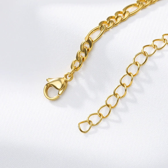 Stainless Steel Letters Anklet Necklace With Electroplating Design For Women