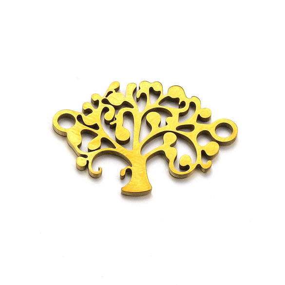 Stainless Steel Life Tree Pendant Jewelry Accessories For Diy Necklace And Bracelet Making With Electroplating