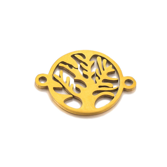 Stainless Steel Life Tree Pendant Jewelry Accessories For Diy Necklace And Bracelet Making With Electroplating