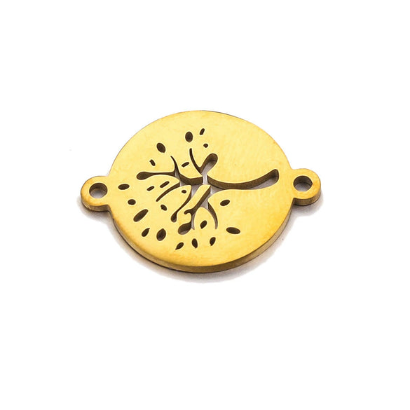Stainless Steel Life Tree Pendant Jewelry Accessories For Diy Necklace And Bracelet Making With Electroplating